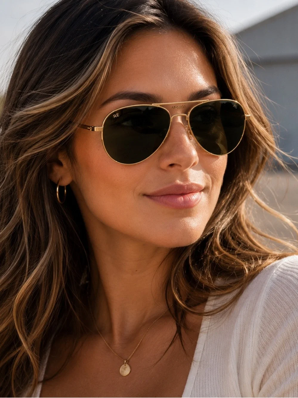 Vintage Randolph Engineering Aviator Bayonet Sunglasses AF-52□20 Gold Made USA